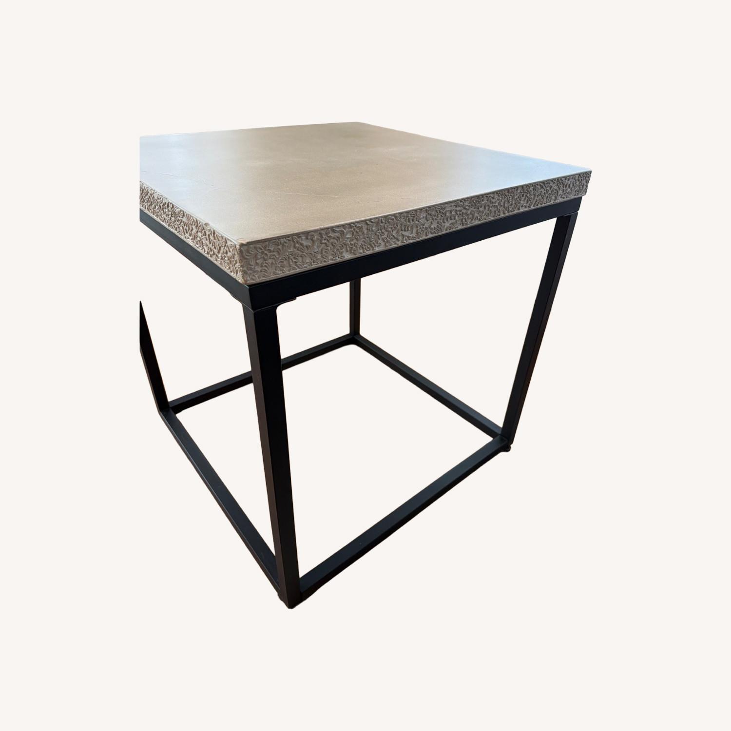 Light Gray Concrete Side Table - image-0