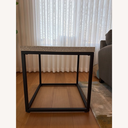 Used Light Gray Concrete Side Table for sale on AptDeco