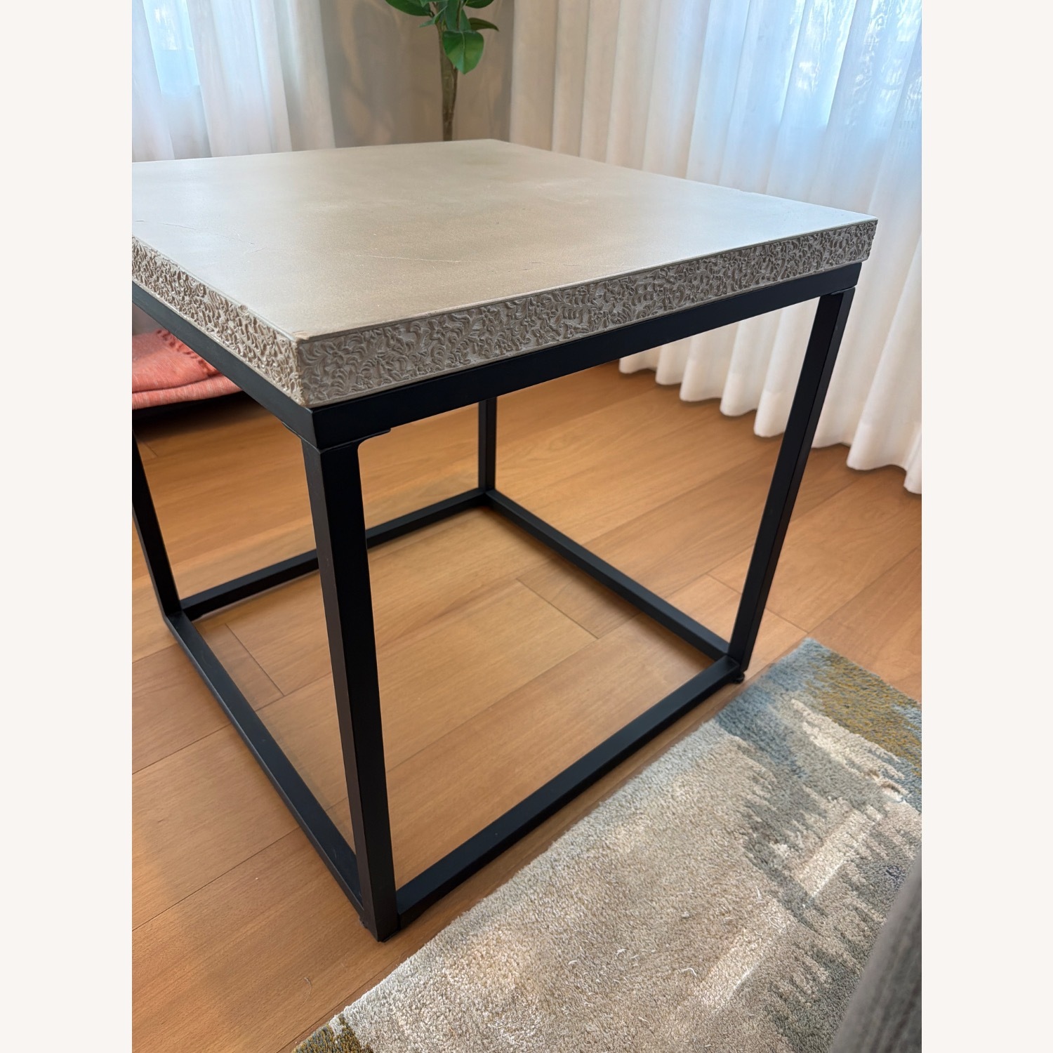 Light Gray Concrete Side Table - image-2