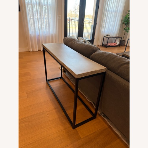 Used Metal Concrete Light Gray Console Table for sale on AptDeco