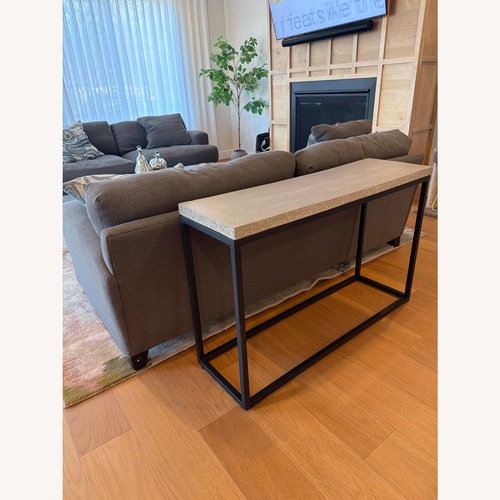Used Metal Concrete Light Gray Console Table for sale on AptDeco