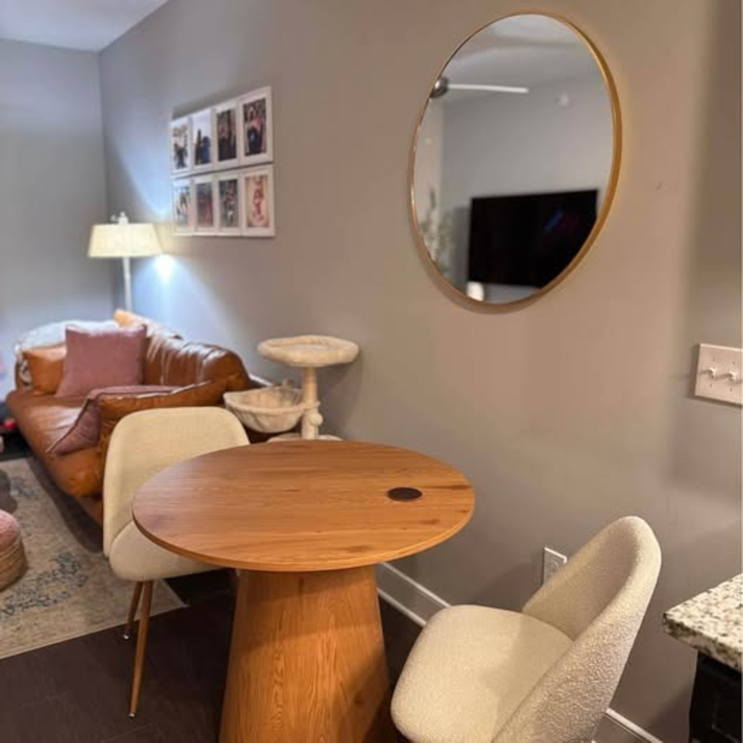 Modern Round Dining Table Set for 2 - image-2