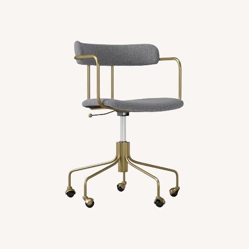 Used West Elm Lenox Dark Gray Velvet Office Chair for sale on AptDeco