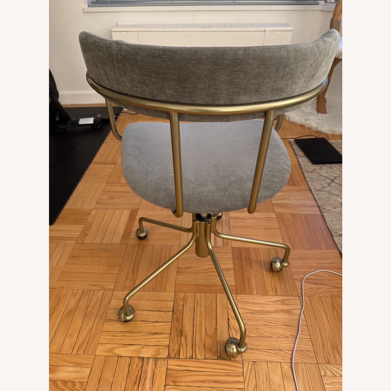 West Elm Lenox Dark Gray Velvet Office Chair - image-2