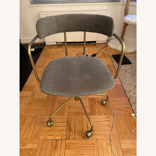 Used West Elm Lenox Dark Gray Velvet Office Chair for sale on AptDeco