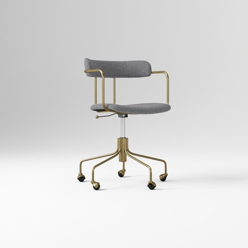 Used West Elm Lenox Dark Gray Velvet Office Chair for sale on AptDeco