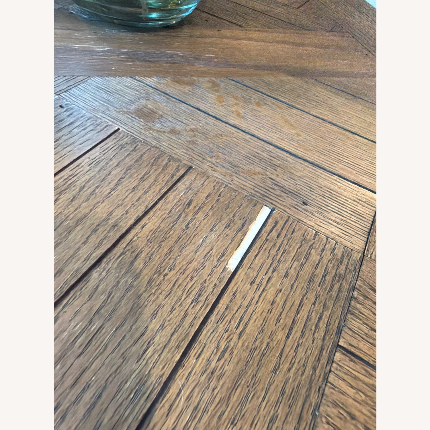 Dark Brown Wood Coffee Table Metal Base - image-6