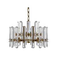 Lumens Antique Brass Crystal Chandelier
