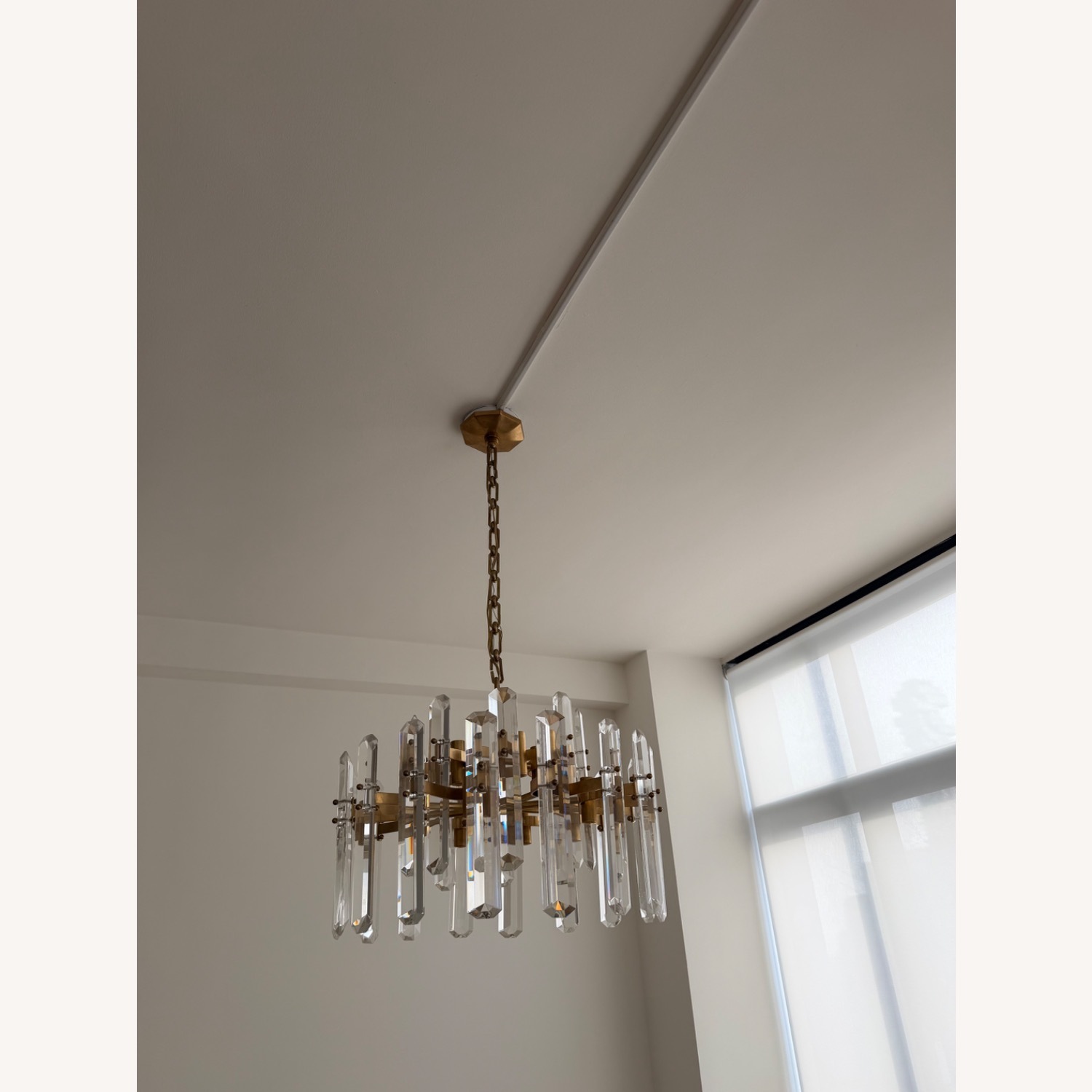 Lumens Antique Brass Crystal Chandelier  - image-3