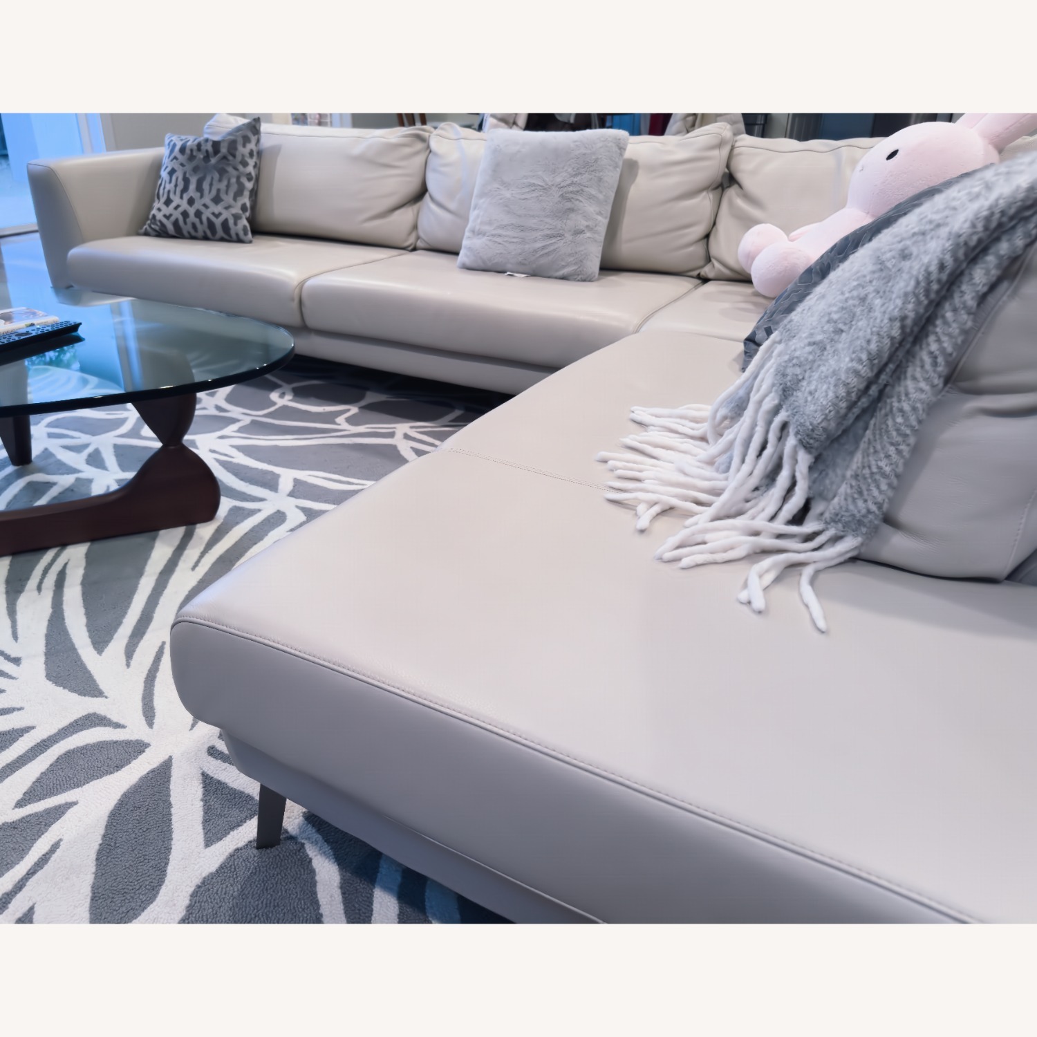 BoConcept Fargo Light Gray Leather 2 Piece Sectional - image-4