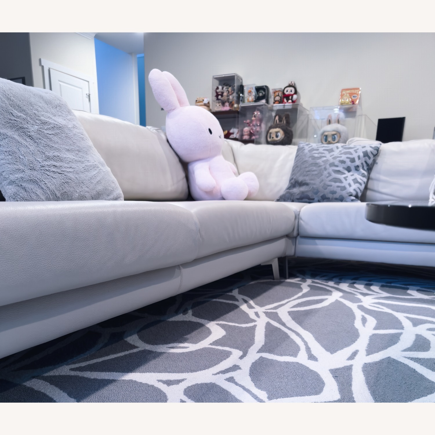 BoConcept Fargo Light Gray Leather 2 Piece Sectional - image-1