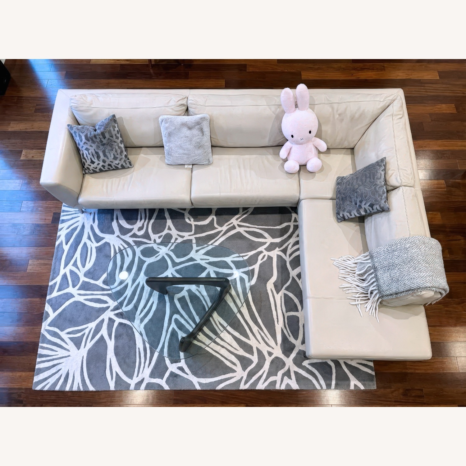 BoConcept Fargo Light Gray Leather 2 Piece Sectional - image-2