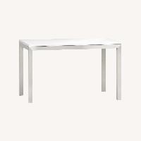 Crate & Barrel White Dining Table & Steel Frame