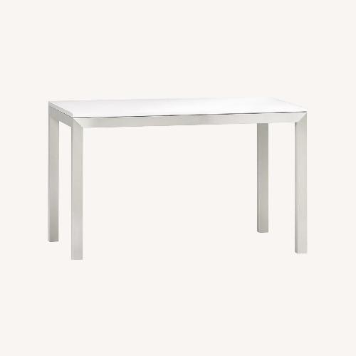 Used Crate & Barrel White Dining Table & Steel Frame for sale on AptDeco