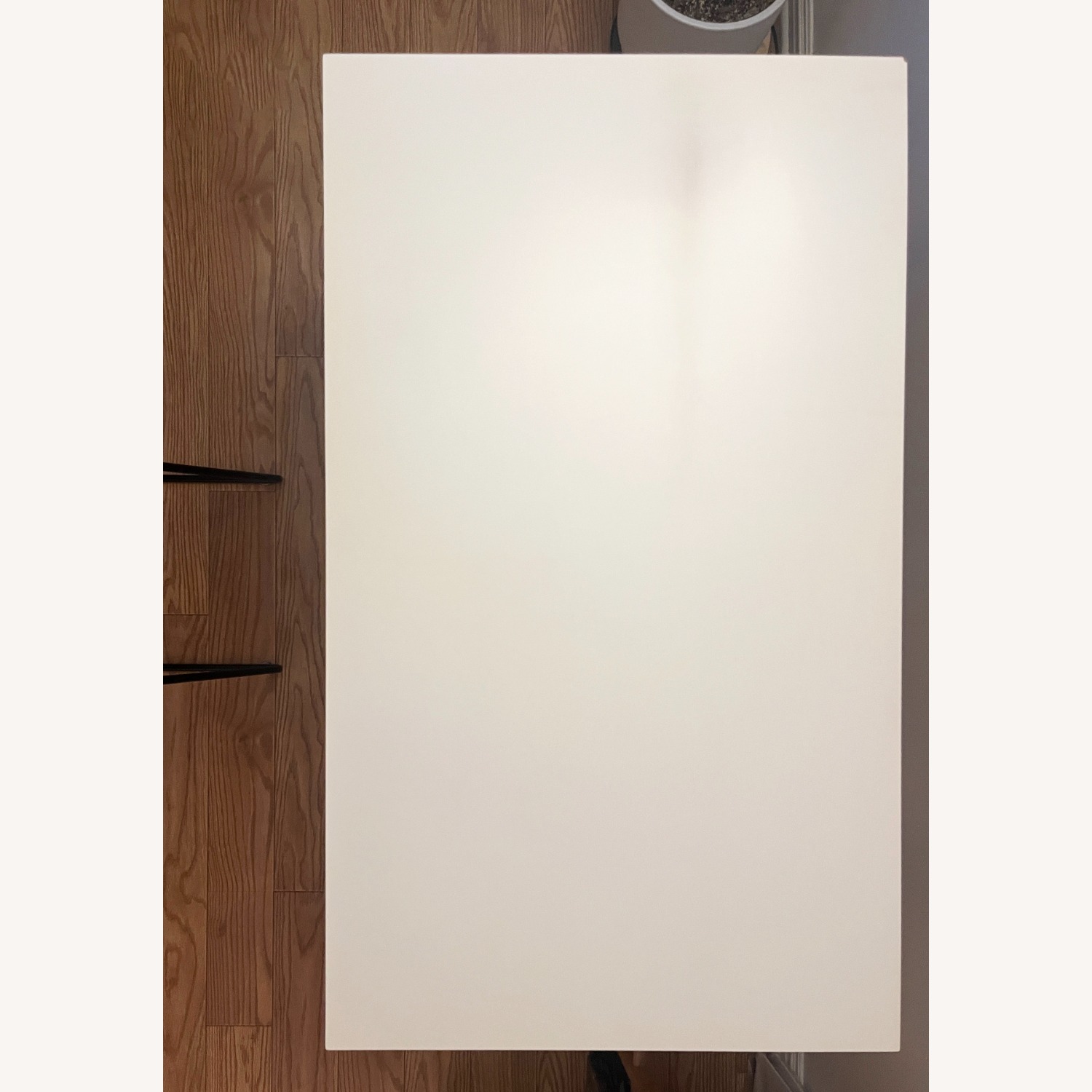 Crate & Barrel White Dining Table & Steel Frame - image-4