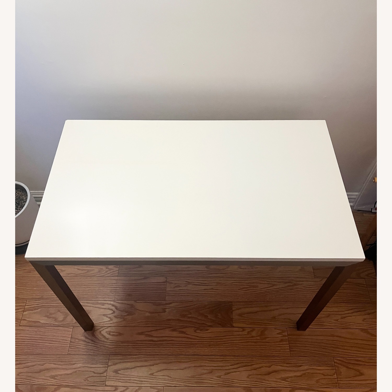 Crate & Barrel White Dining Table & Steel Frame - image-2