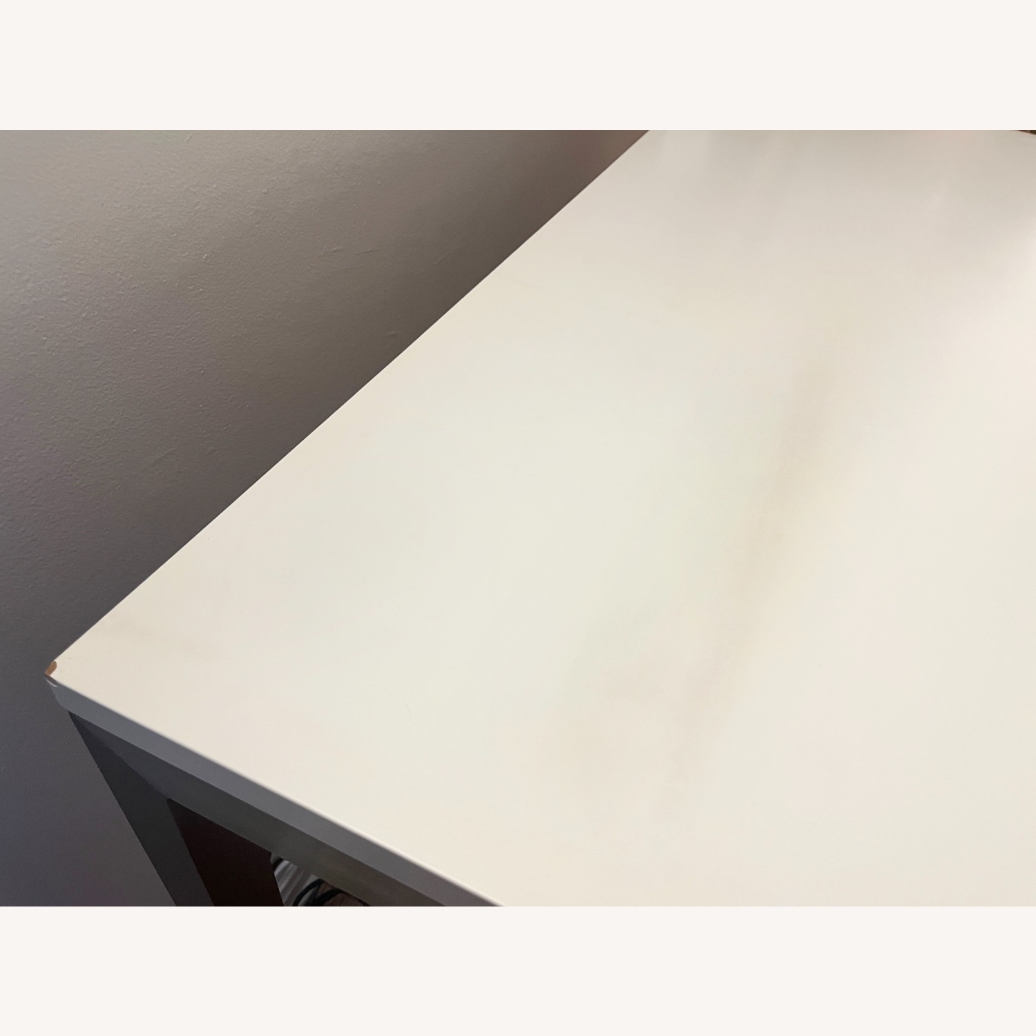 Crate & Barrel White Dining Table & Steel Frame - image-5