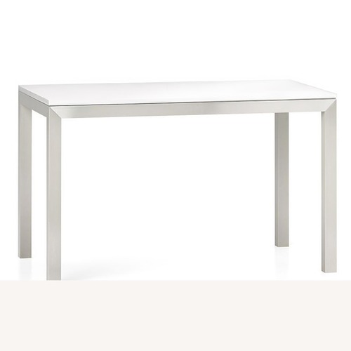 Used Crate & Barrel White Dining Table & Steel Frame for sale on AptDeco