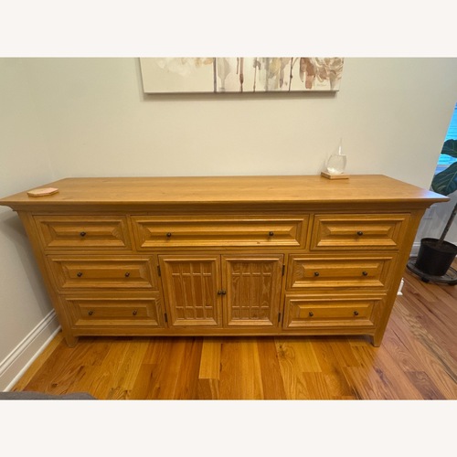 Used Thomasville Furniture Natural Dresser w/ Mirror for sale on AptDeco