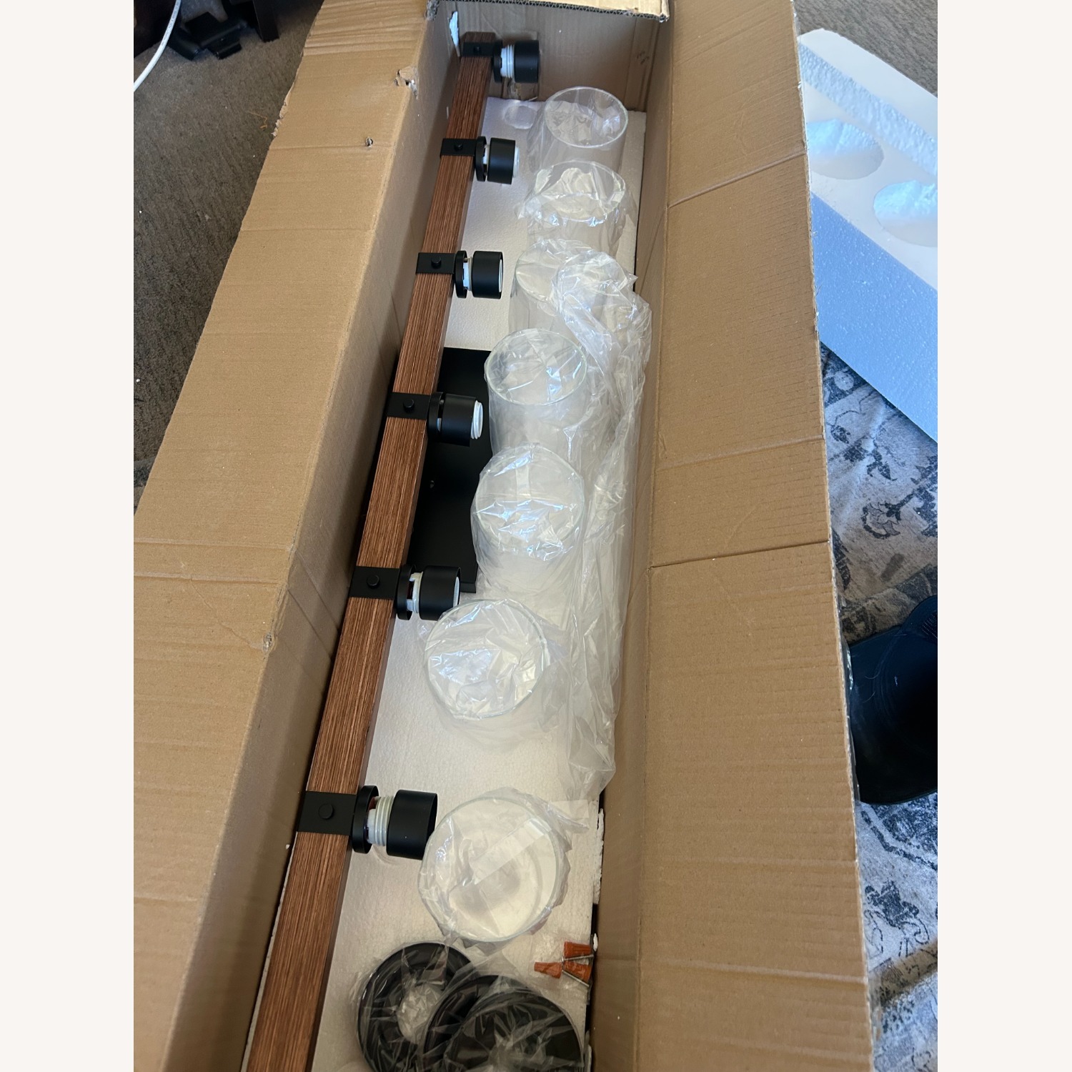 Dark Brown Wood Ceiling Lamp - image-4