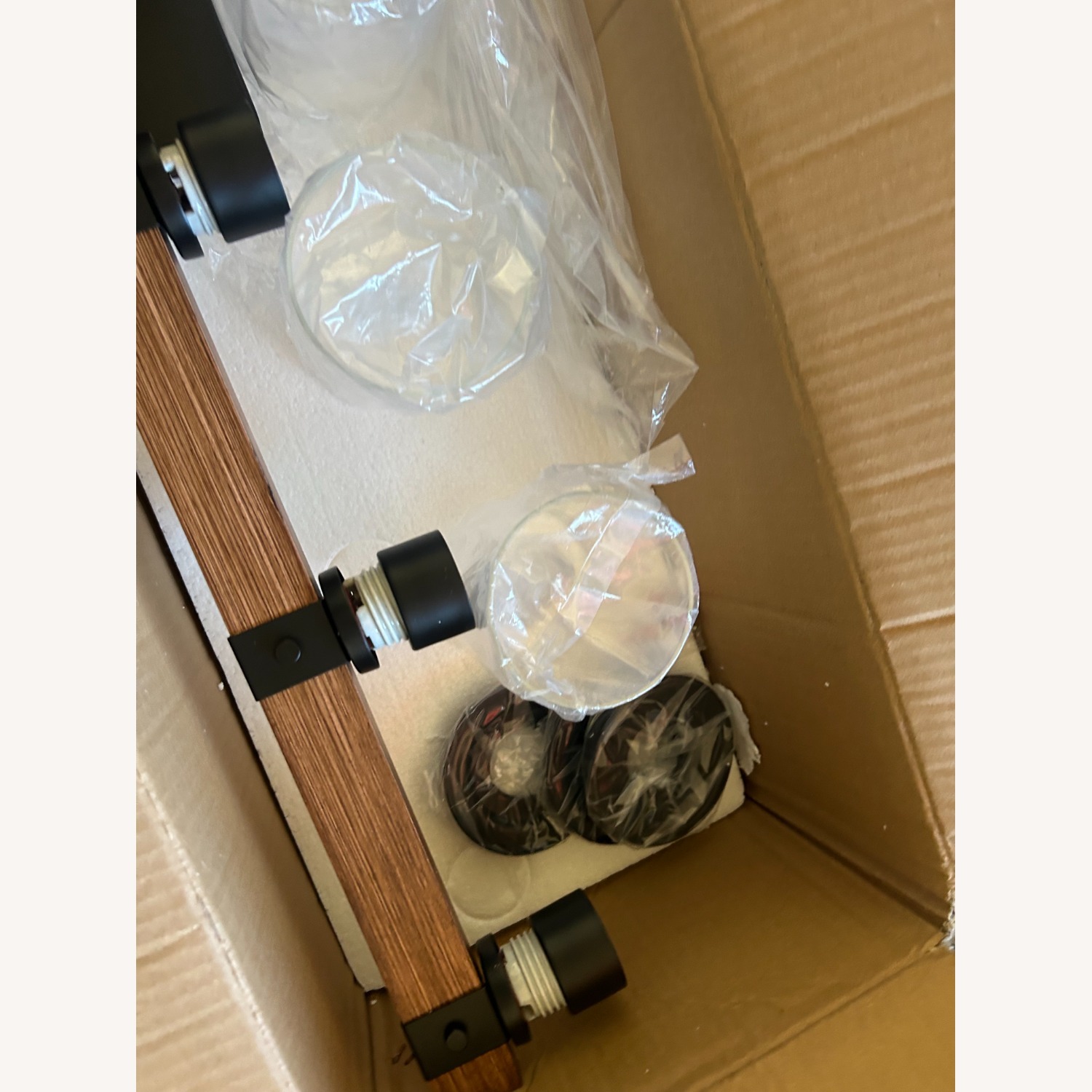 Dark Brown Wood Ceiling Lamp - image-2