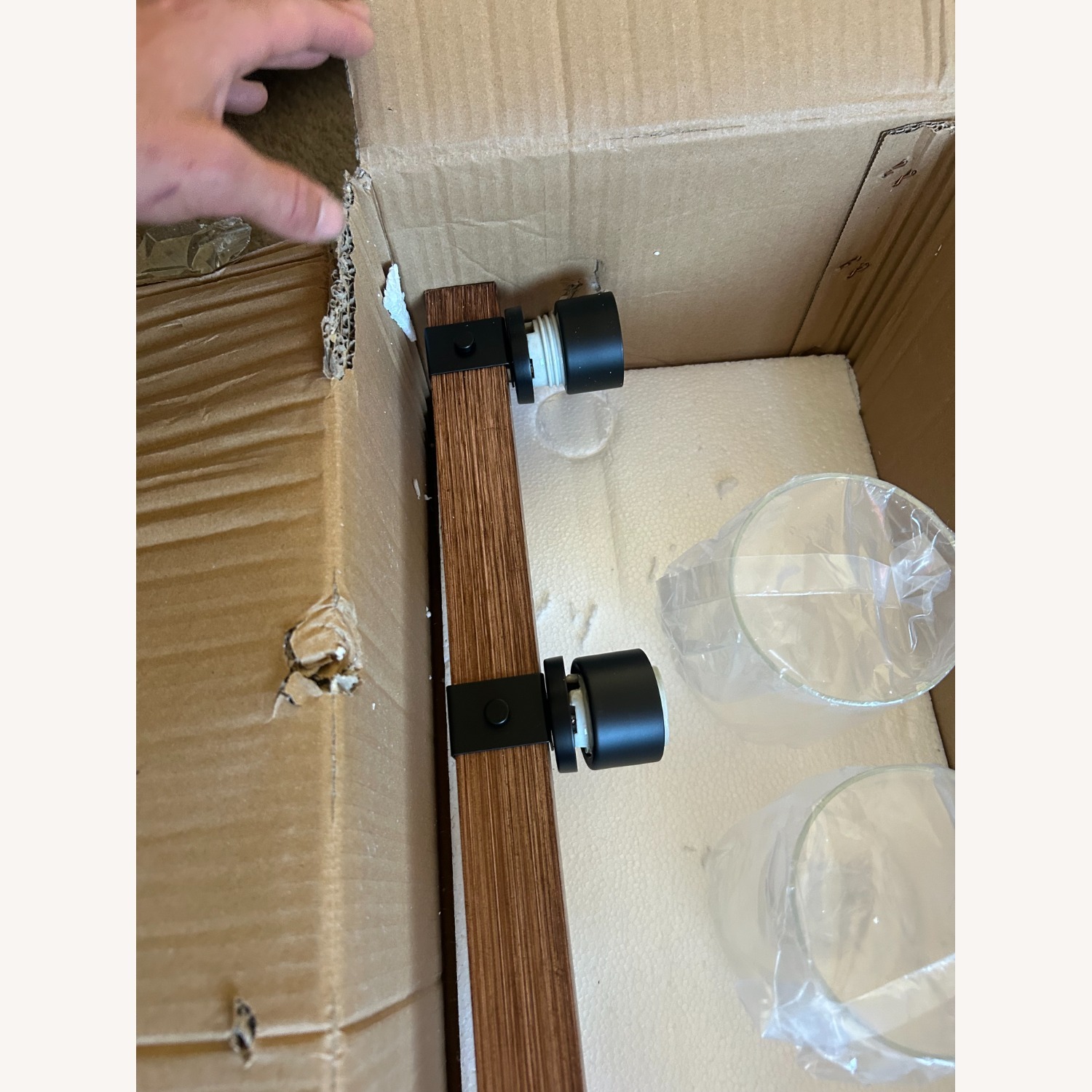 Dark Brown Wood Ceiling Lamp - image-3