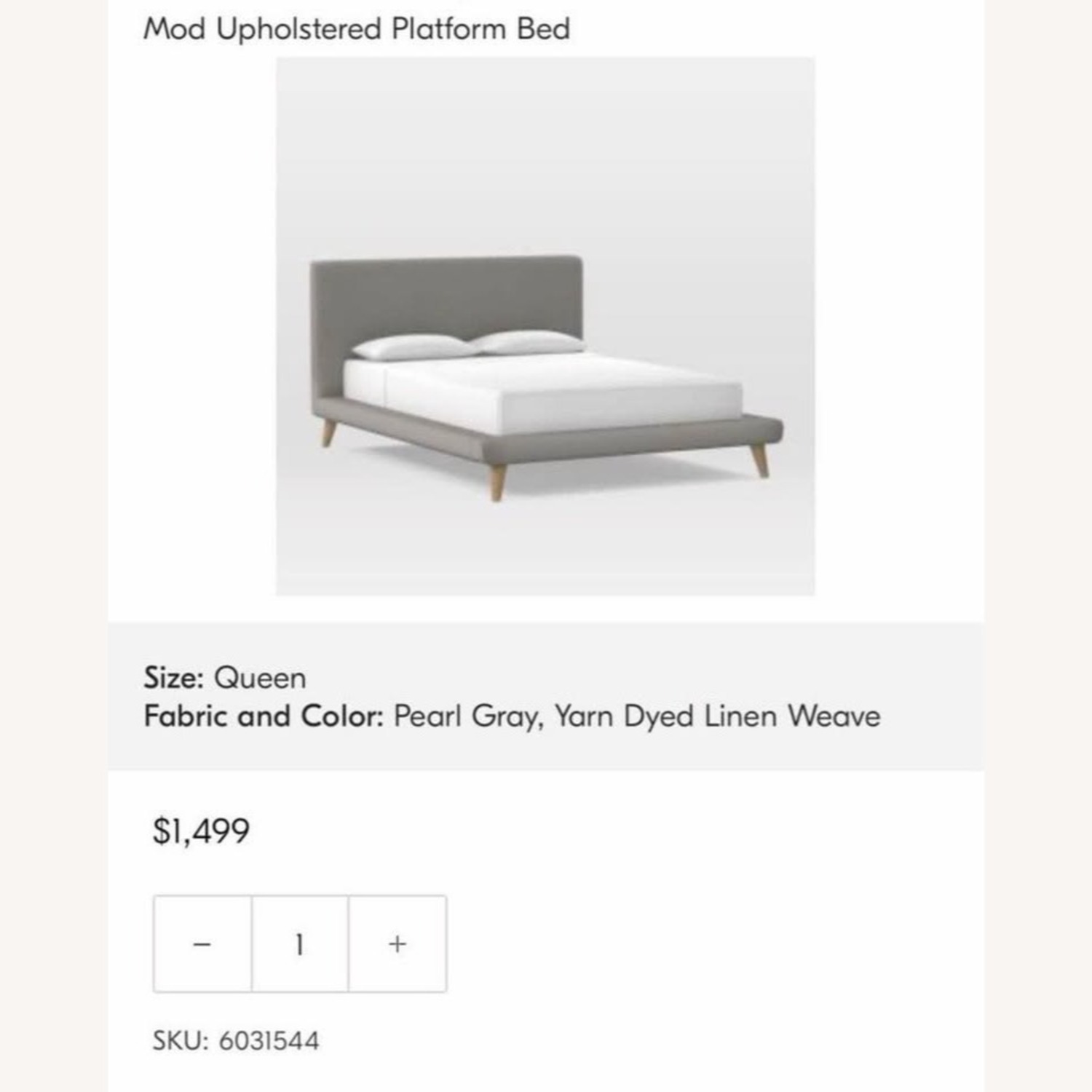 West Elm Mod Upholstered Platform Bed - image-3