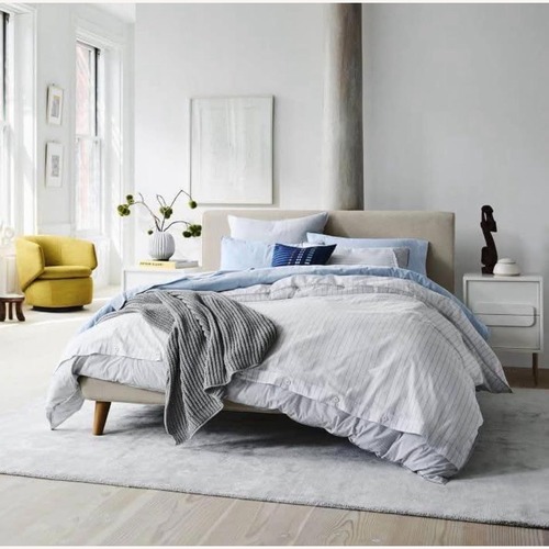 Used West Elm Mod Upholstered Platform Bed for sale on AptDeco