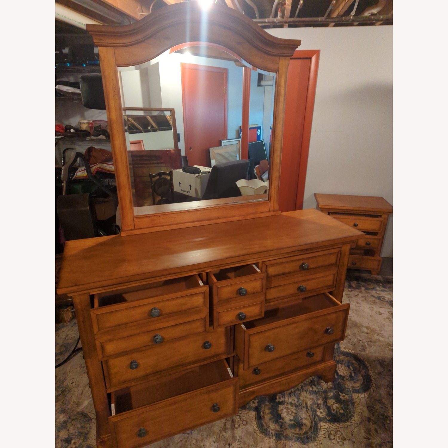 Dresser with Mirror 7 Drawers - image-1