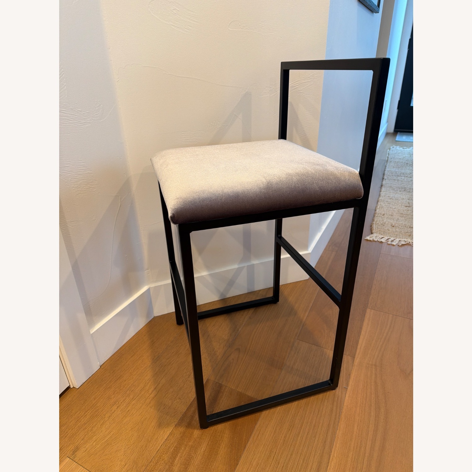 Rove Concepts Parson Light Gray Velvet Stools - image-3