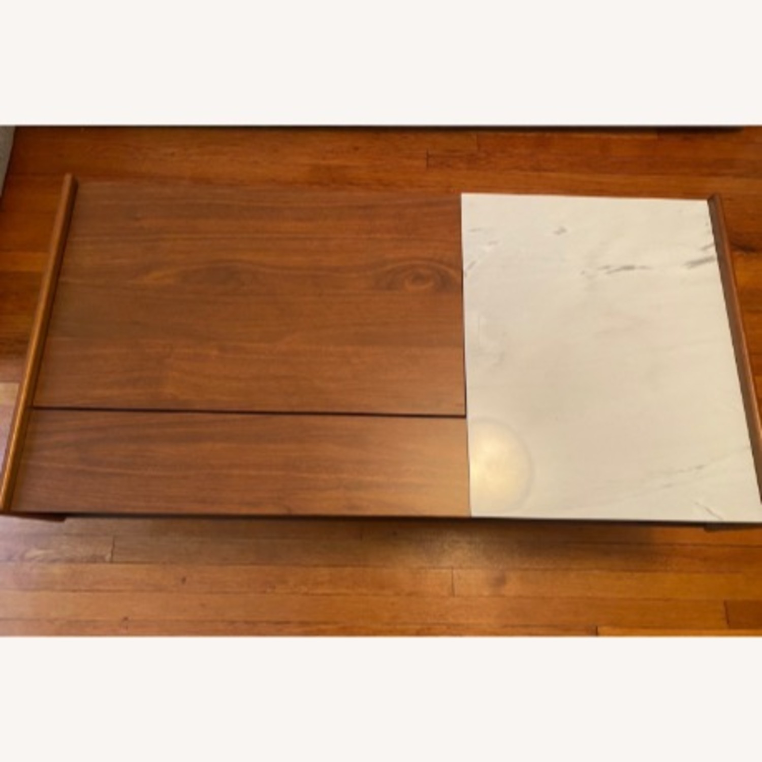 West Elm Dark Brown Wood Coffee Table - image-3