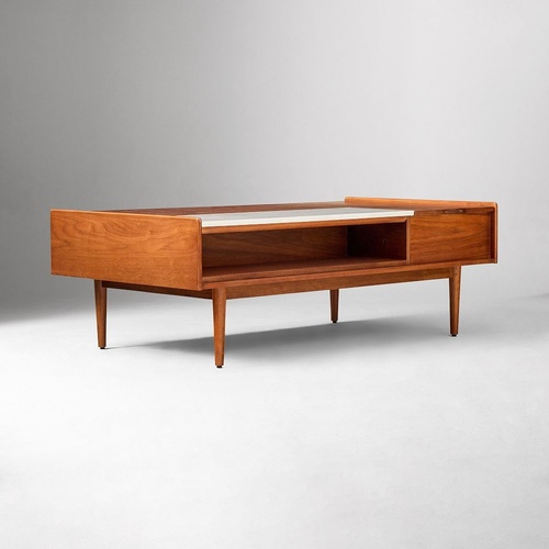 Used West Elm Dark Brown Wood Coffee Table for sale on AptDeco