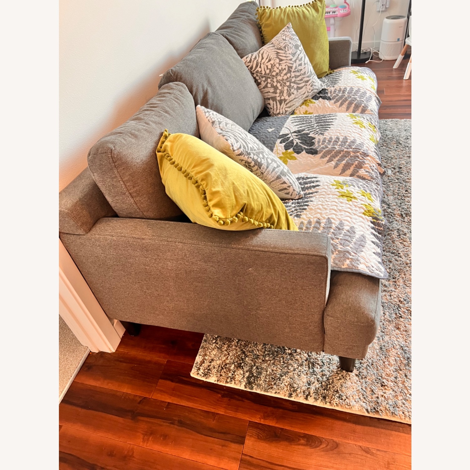 Macy's Lexah Light Gray 3+ Seater Sofa - image-3