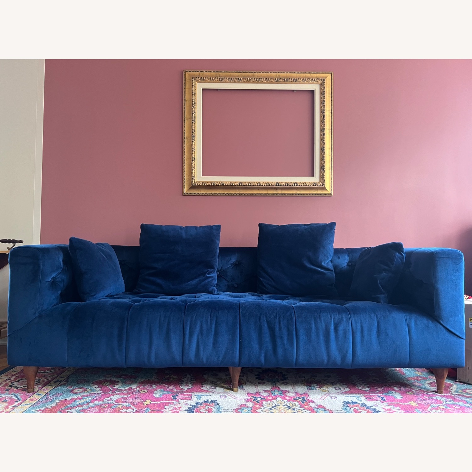 Interior Define Blue Velvet Couch - image-3