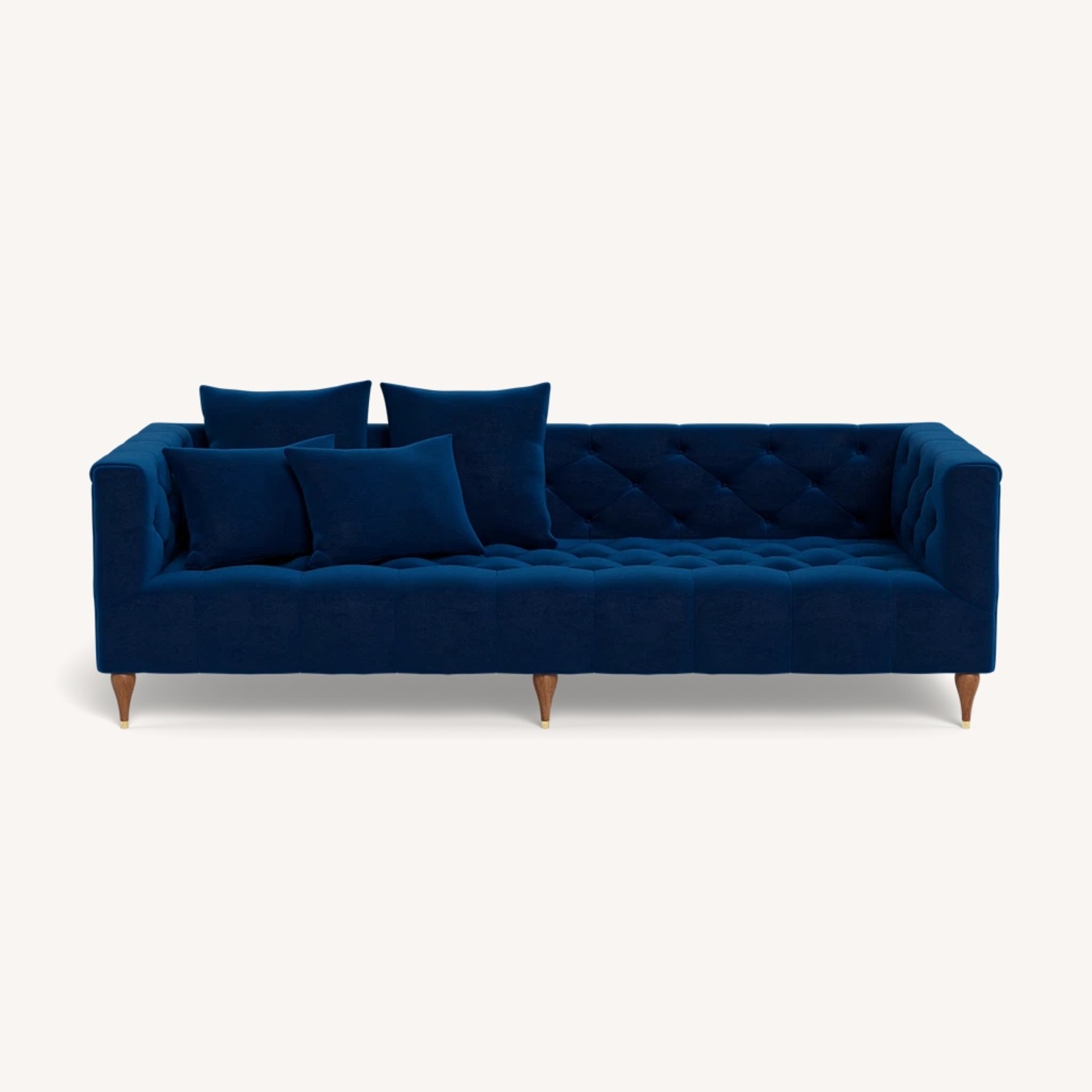Interior Define Blue Velvet Couch - image-0