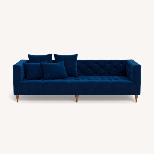 Used Interior Define Blue Velvet Couch for sale on AptDeco