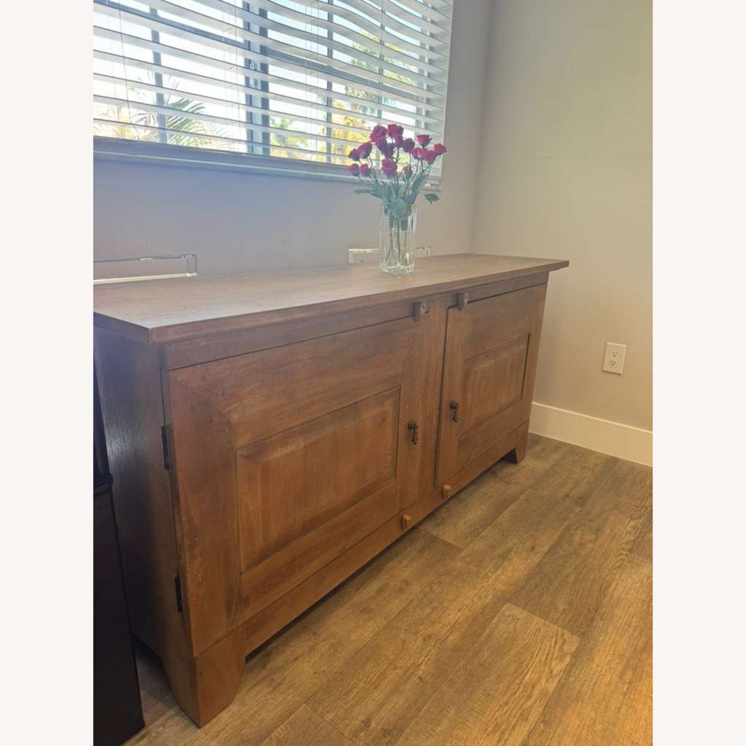 Crate & Barrel Basque 68" Weathered Light Brown Solid Wood Credenza - image-4