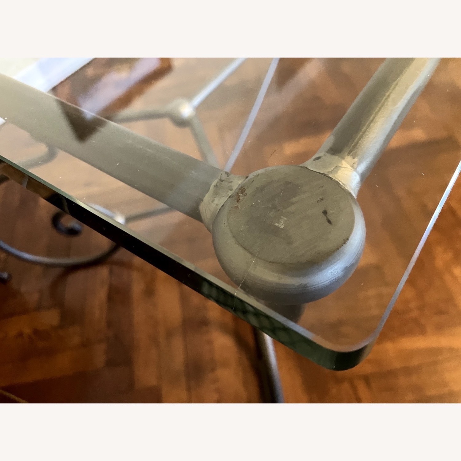 Vintage Glass and Polished Steel Table - image-2