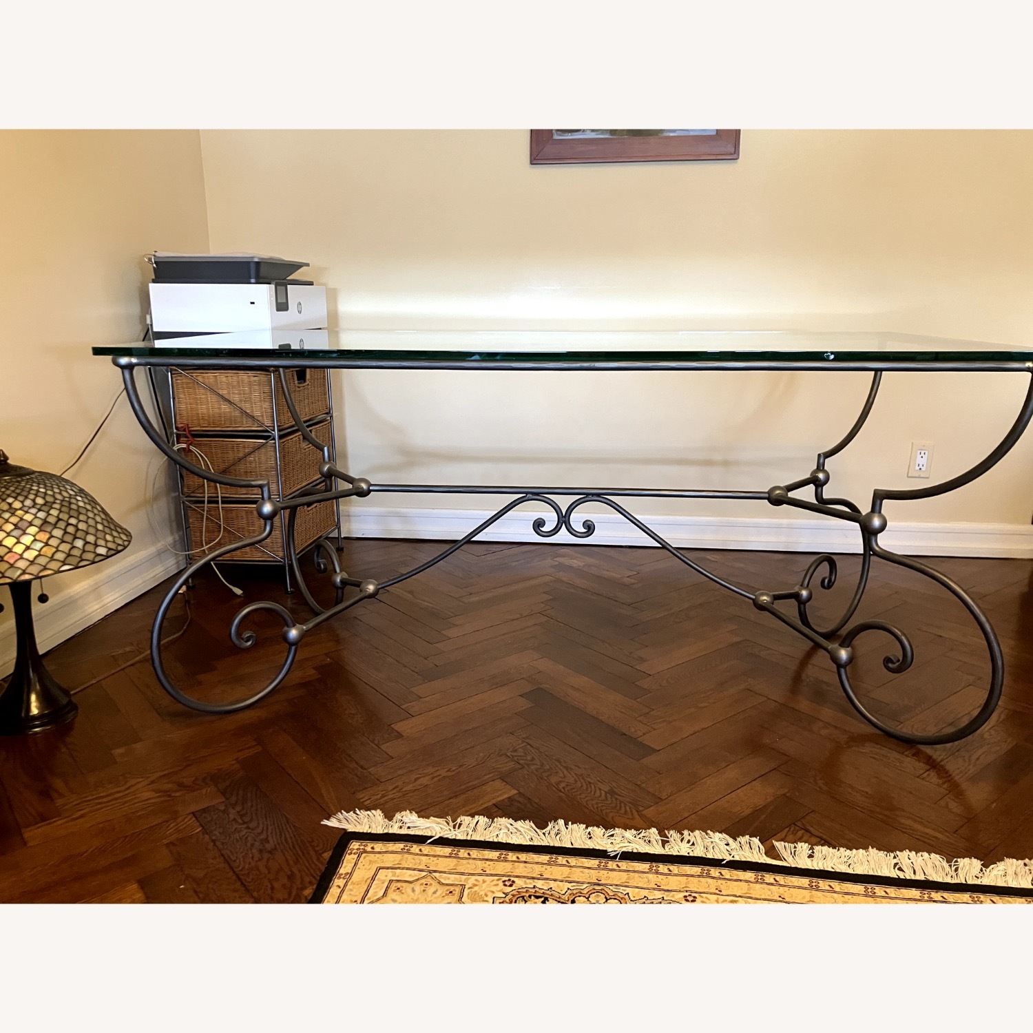 Vintage Glass and Polished Steel Table - image-1