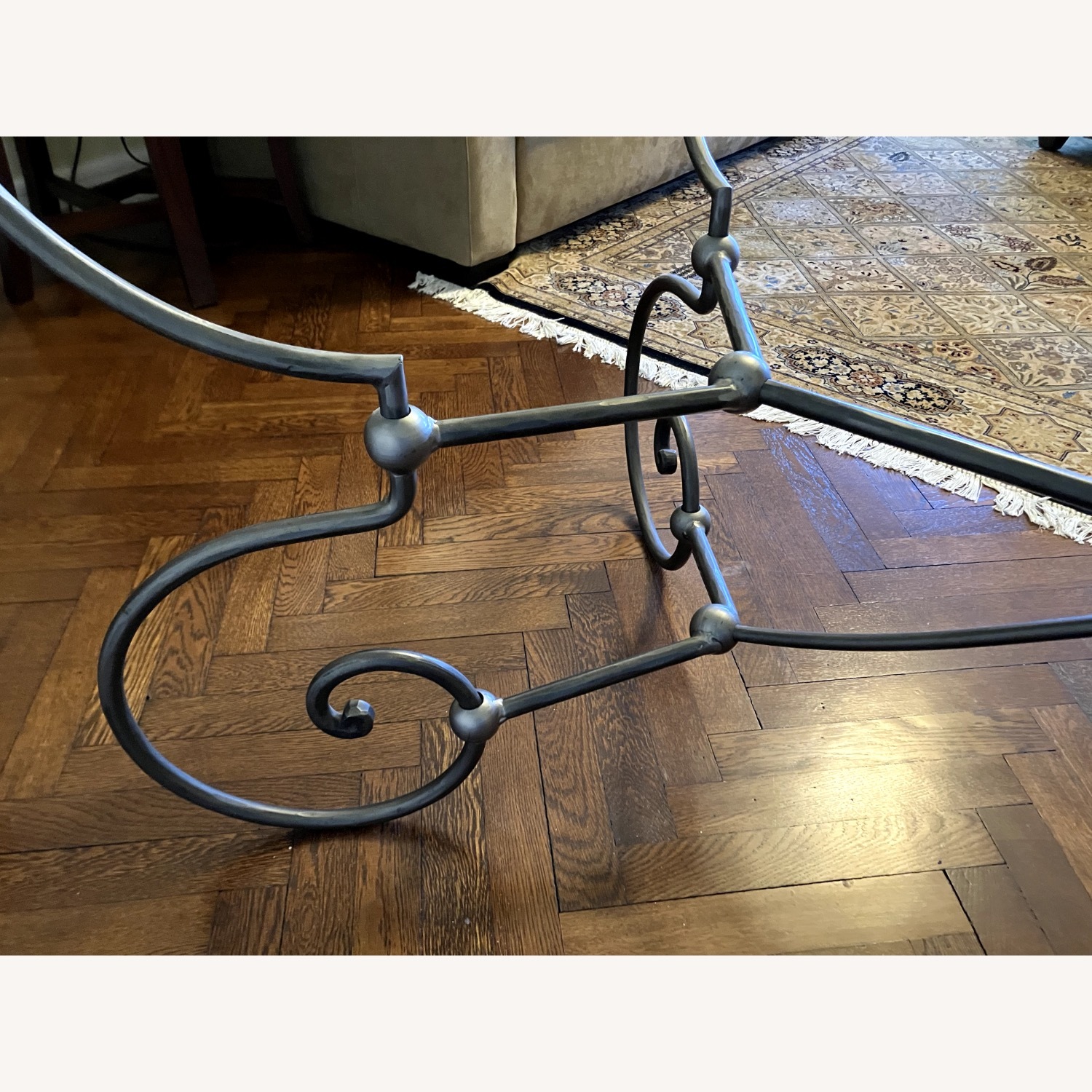 Vintage Glass and Polished Steel Table - image-4