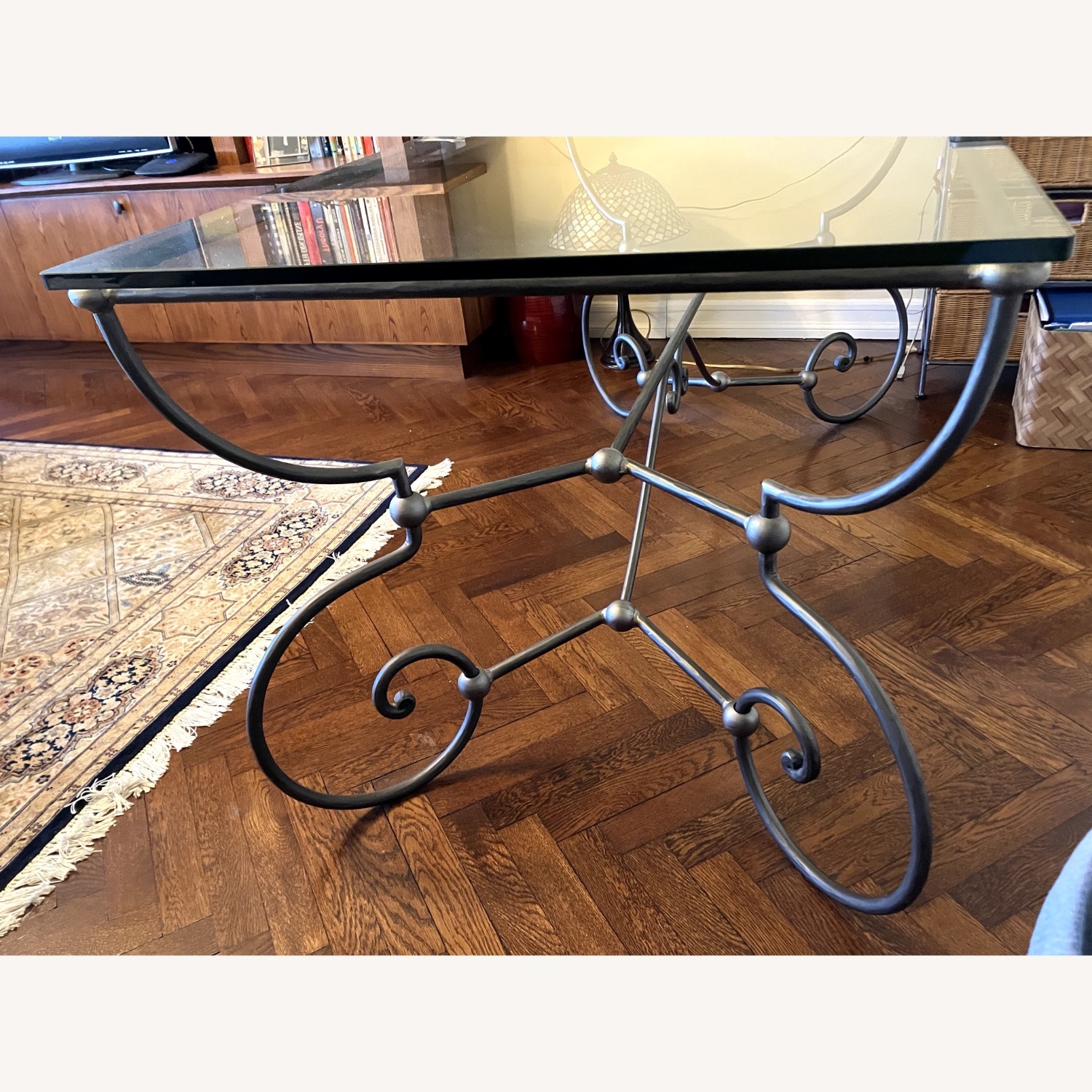 Vintage Glass and Polished Steel Table - image-3