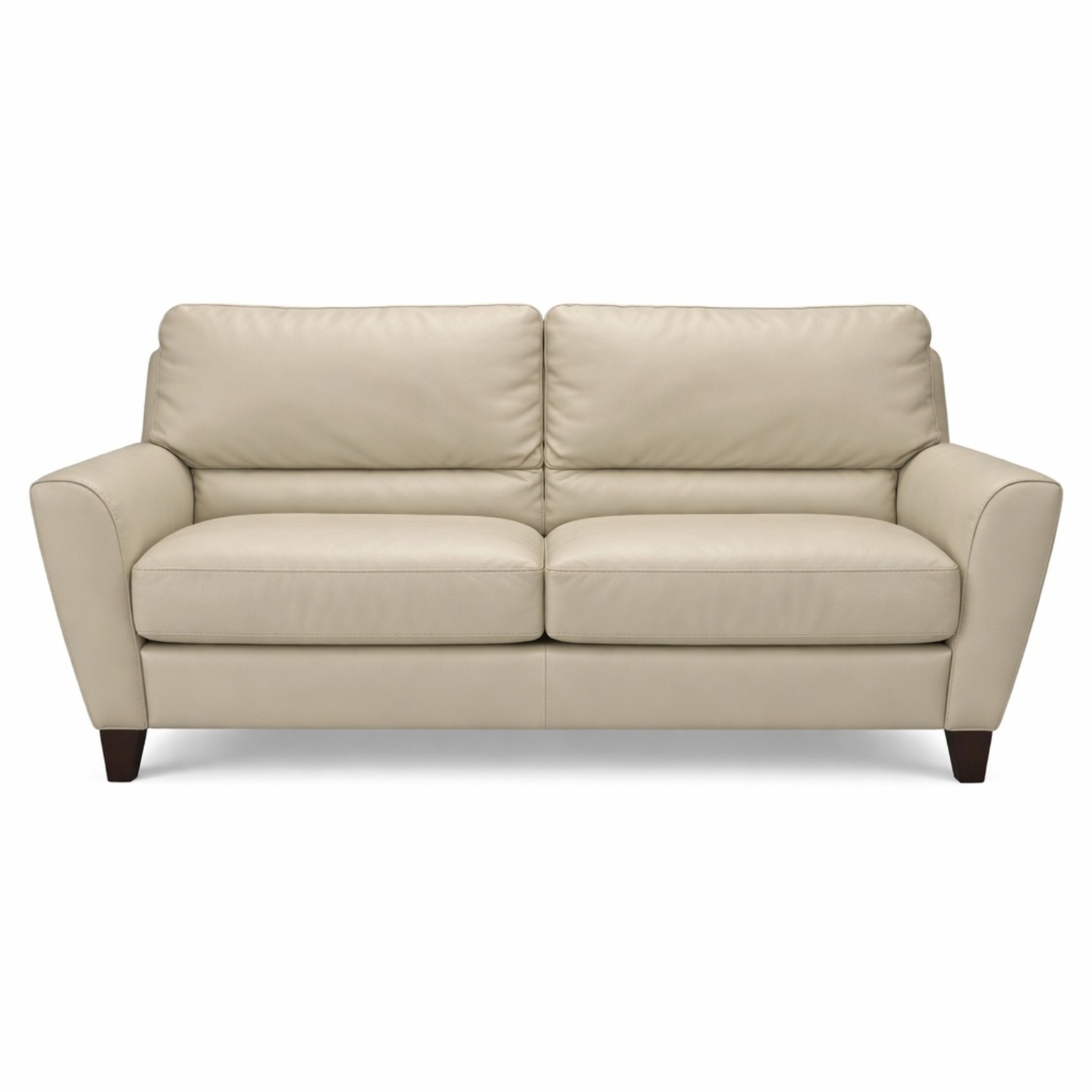 Macy's Amalfi Green Leather Sofa - image-4