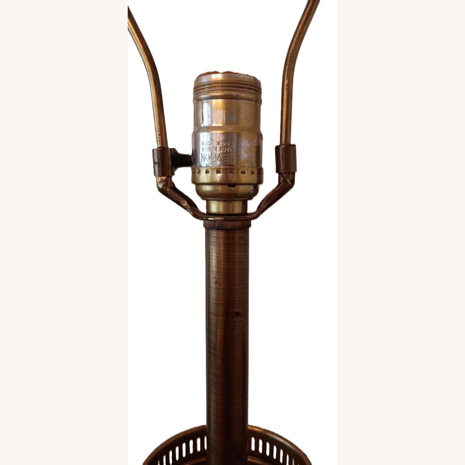 Antique Candlestick Brass and Wood Table Lamp  - image-5