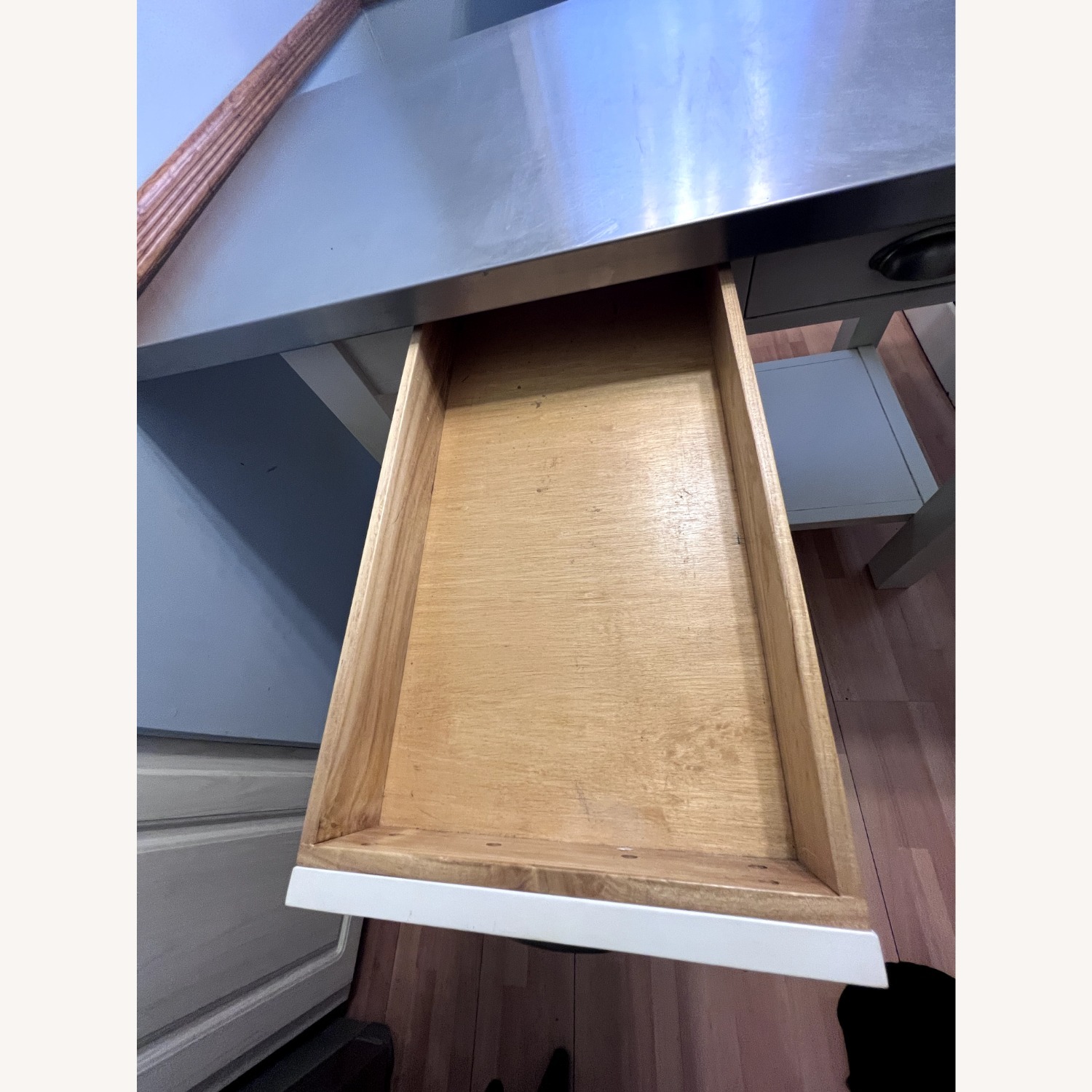 Pottery Barn White Stainless Steel Kitchen Island - image-3