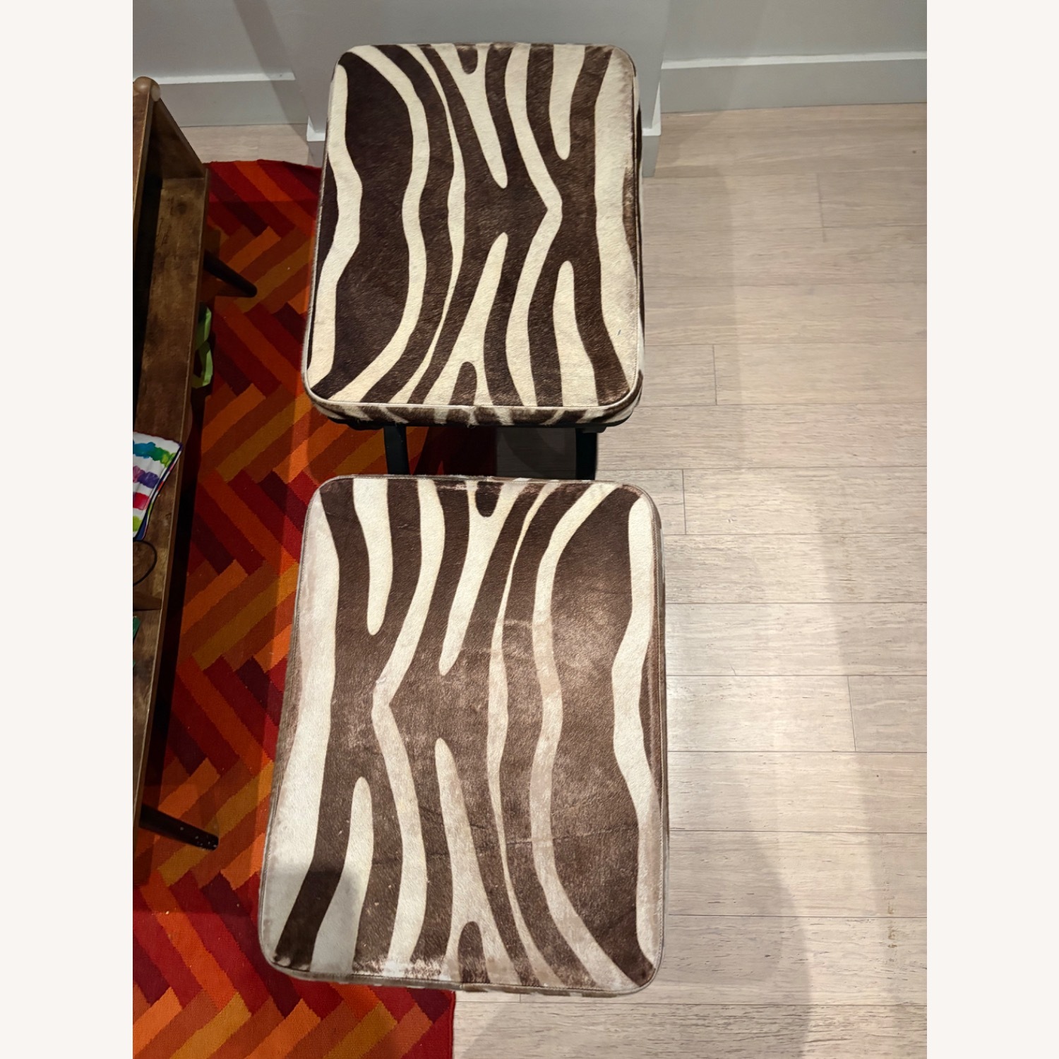 CB2 Zebra Accent Stools Set of 2 - image-3