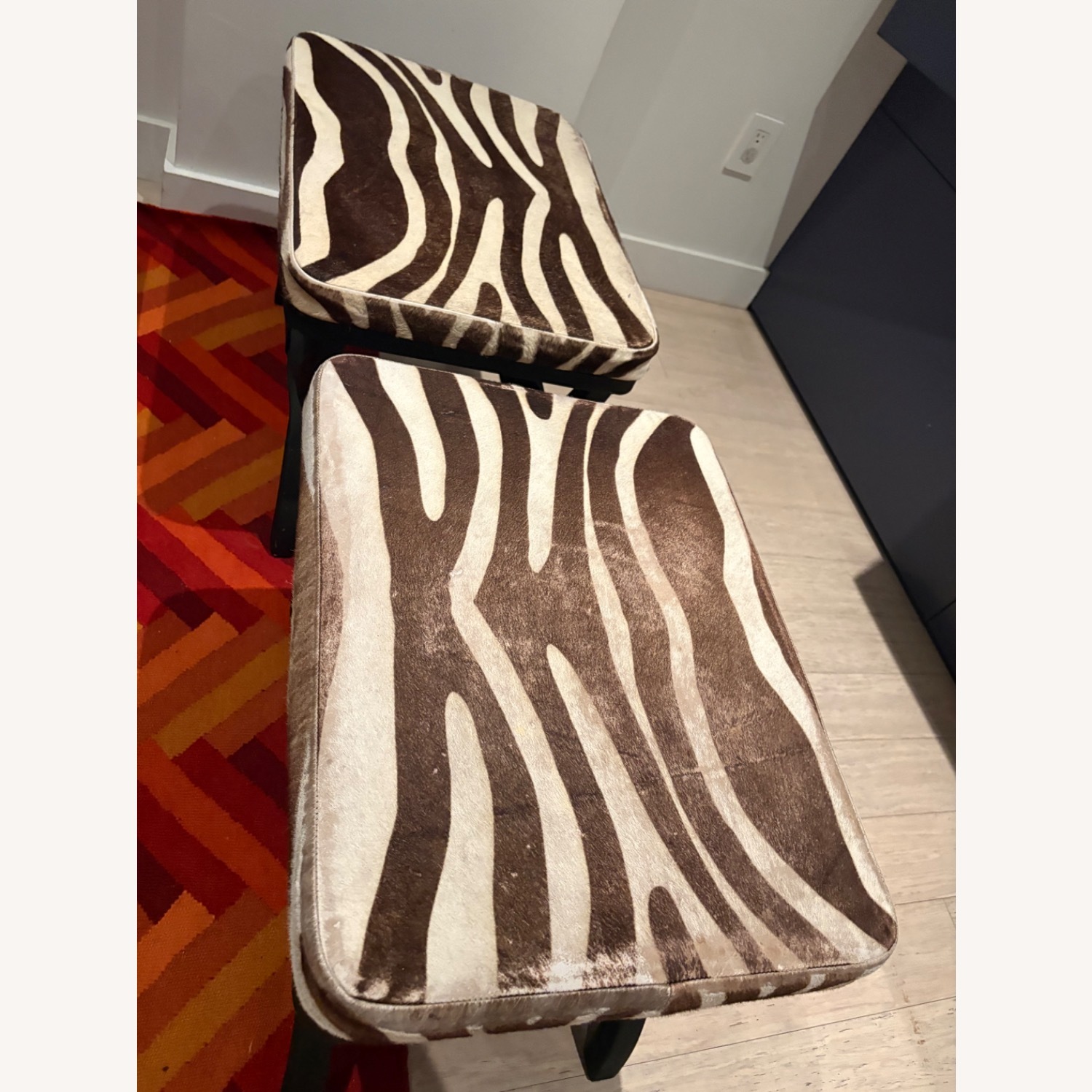 CB2 Zebra Accent Stools Set of 2 - image-1