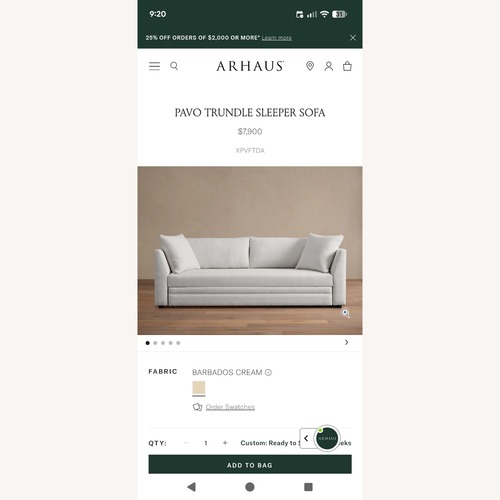 Used Arhaus Pavo Trundle Couch for sale on AptDeco