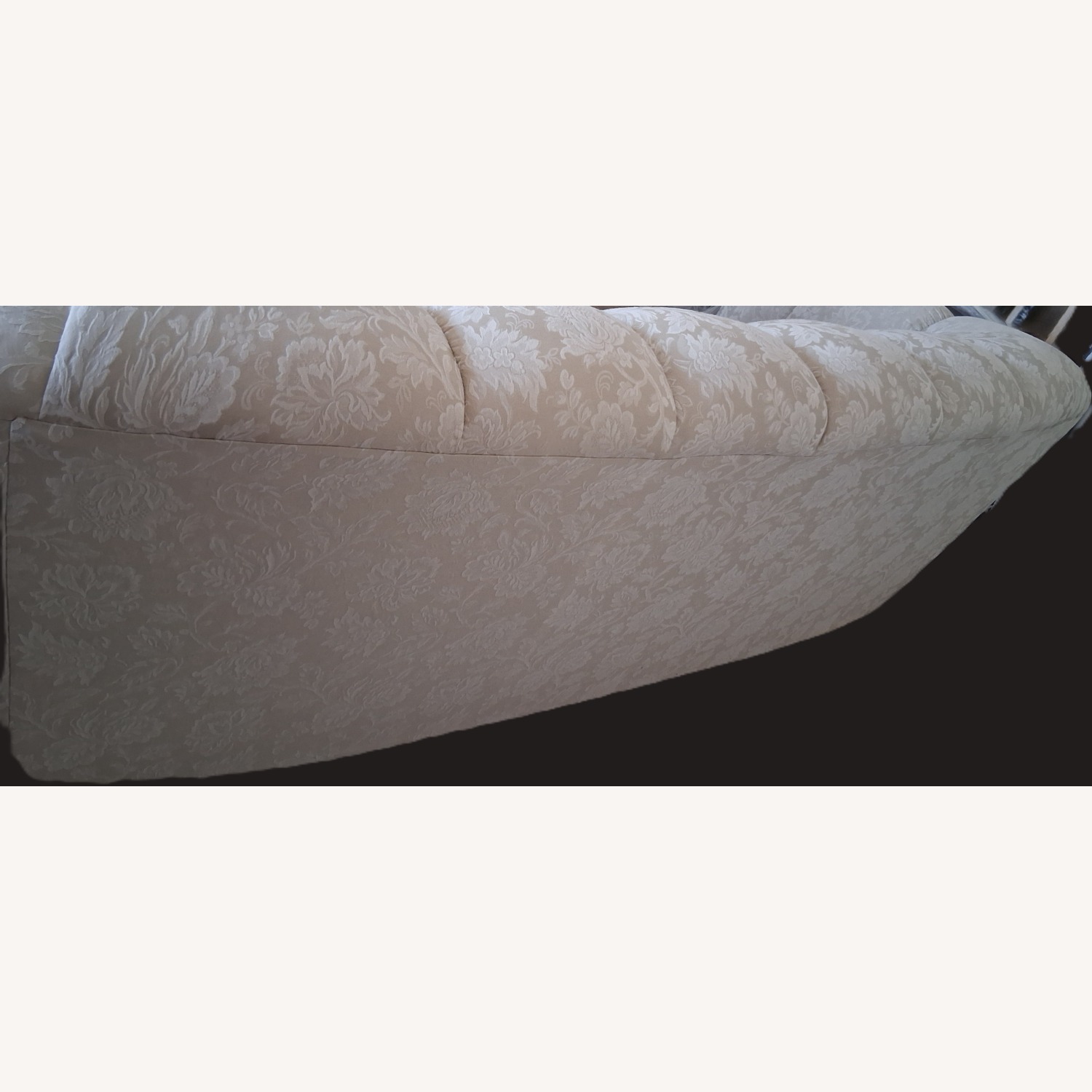 Neutral Floral Damask 3 Seat Sofa w/pillows - image-5