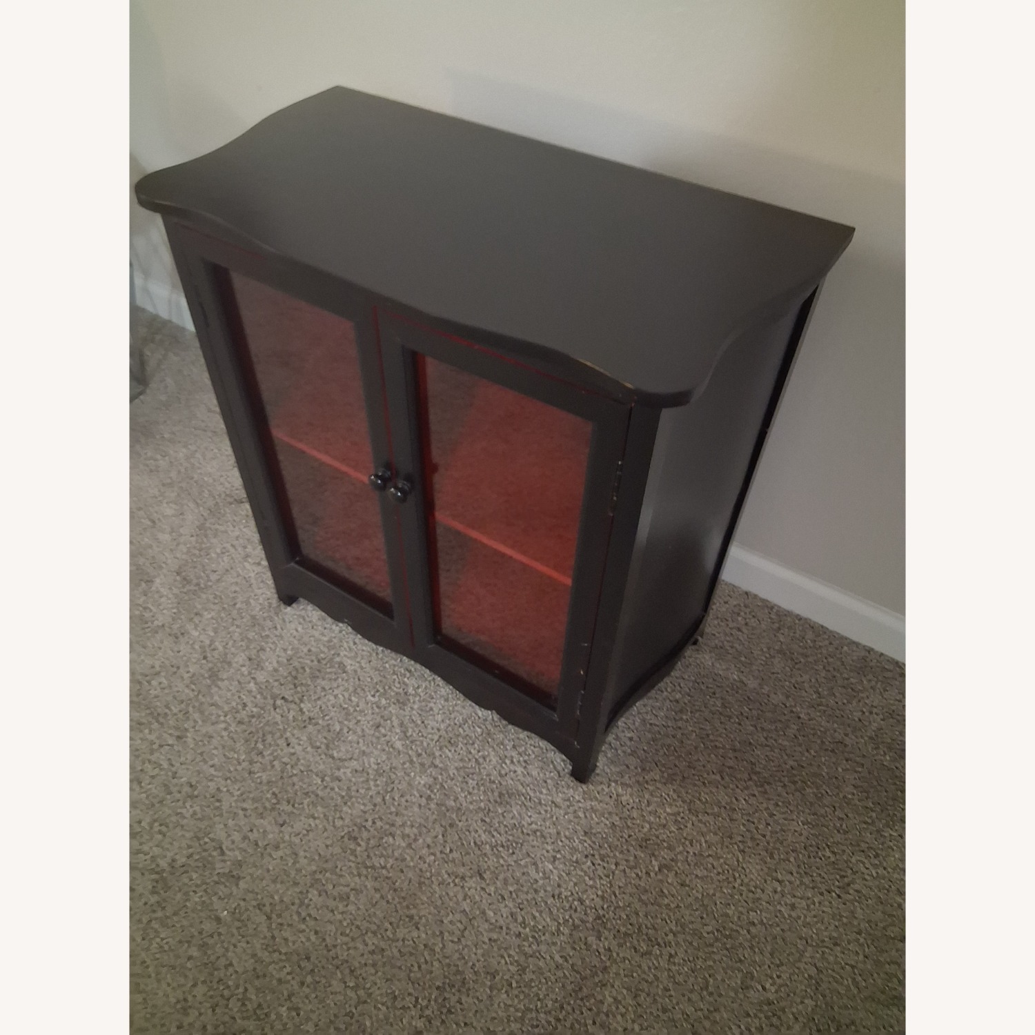 Black/ Red Wood Bookcase Cabinet Sideboard - image-4