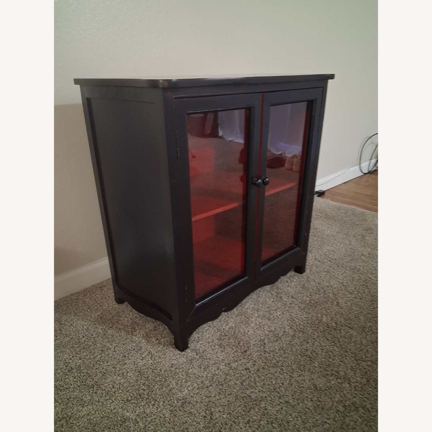 Black/ Red Wood Bookcase Cabinet Sideboard - image-7